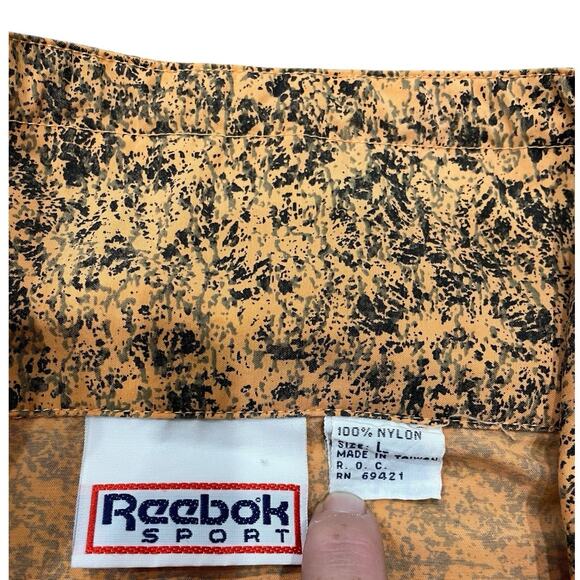 REEBOK Sport 90s VINTAGE 1/4 ZIP Mens L JACKET WINDBREAKER Pullover NYLON Orange - Picture 4 of 6